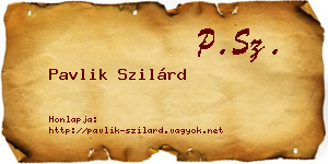 Pavlik Szilárd névjegykártya