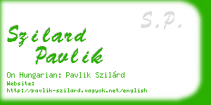 szilard pavlik business card
